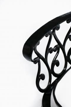 Hollywood Regency Neo Baroque Patio Love Seat Bench in Black Lacquer c 1960 - 4762864