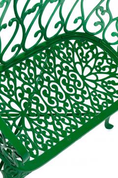 Hollywood Regency Neo Baroque Patio Love Seat Bench in Green Lacquer c 1960 - 4762872