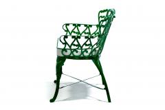 Hollywood Regency Neo Baroque Patio Love Seat Bench in Green Lacquer c 1960 - 4762874