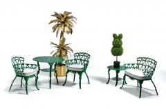 Hollywood Regency Neo Baroque Patio Love Seat Bench in Green Lacquer c 1960 - 4762877