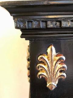 Hollywood Regency Neoclassical Style Pedestal Ebonized and Parcel Gilt Decorated - 2490842