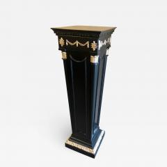 Hollywood Regency Neoclassical Style Pedestal Ebonized and Parcel Gilt Decorated - 2492499