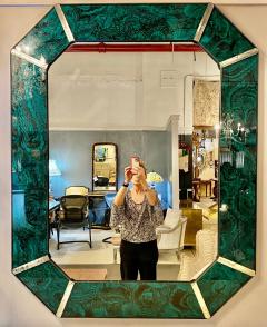 Hollywood Regency Octagonal Wall Mirrors Antiqued Malachite Style - 2970068