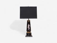 Hollywood Regency Opaline Bronze Painted Table Lamps France 1920s - 4212487