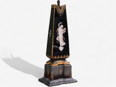Hollywood Regency Opaline Bronze Painted Table Lamps France 1920s - 4212489