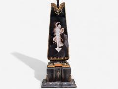 Hollywood Regency Opaline Bronze Painted Table Lamps France 1920s - 4212490