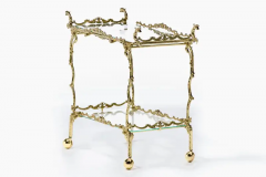 Hollywood Regency Ornate Chinoiserie Polished Brass Bar Cart c 1955 - 3070000