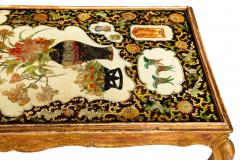 Hollywood Regency Painted Polychromed Low Coffee Table ca 1940 - 4501243