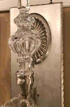 Hollywood Regency Silver Gilt Wall Scones with Crystal Set of Four - 1284144
