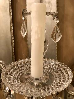 Hollywood Regency Silver Gilt Wall Scones with Crystal Set of Four - 1284145