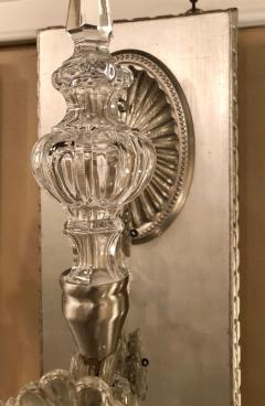 Hollywood Regency Silver Gilt Wall Scones with Crystal Set of Four - 2980674