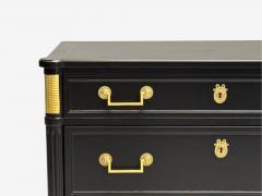 Hollywood Regency Style Black Lacquer Bronze Dresser USA 1960s - 4145949