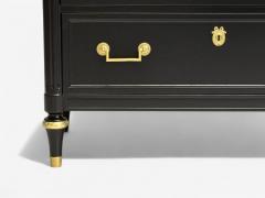 Hollywood Regency Style Black Lacquer Bronze Dresser USA 1960s - 4145952