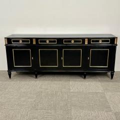 Hollywood Regency Style Black Lacquer Sideboard Credenza Maison Jansen Style - 3137779