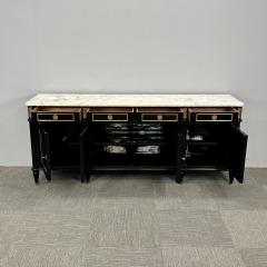 Hollywood Regency Style Black Lacquer Sideboard Credenza Maison Jansen Style - 3137783