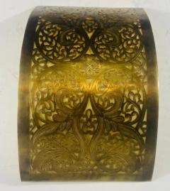 Hollywood Regency Style Brass Filigree Design Wall Sconce a Pair - 2867355