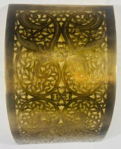 Hollywood Regency Style Brass Filigree Design Wall Sconce a Pair - 2867356