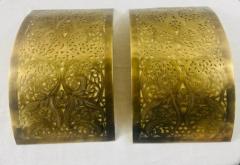 Hollywood Regency Style Brass Filigree Design Wall Sconce a Pair - 2867461
