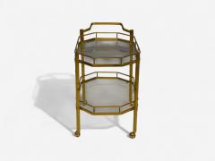 Hollywood Regency Style Brass Glass Bar Cart France 1970s - 4203303