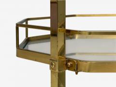 Hollywood Regency Style Brass Glass Bar Cart France 1970s - 4203306