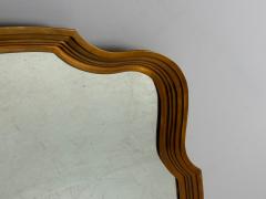 Hollywood Regency Style Bronze Scalloped Wall Mirror USA 1950s - 4387838