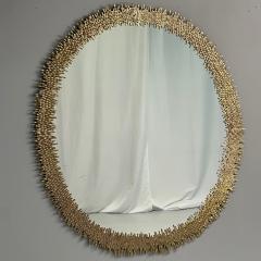 Hollywood Regency Style Brutalist Modern Round Wall Mirrors Brass Star Motif - 3795909