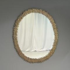 Hollywood Regency Style Brutalist Modern Round Wall Mirrors Brass Star Motif - 3795910