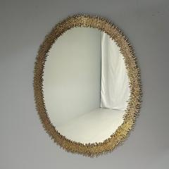 Hollywood Regency Style Brutalist Modern Round Wall Mirrors Brass Star Motif - 3795911