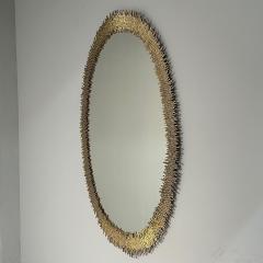 Hollywood Regency Style Brutalist Modern Round Wall Mirrors Brass Star Motif - 3795912