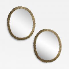 Hollywood Regency Style Brutalist Modern Round Wall Mirrors Brass Star Motif - 3798359