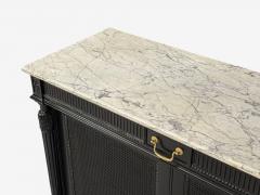 Hollywood Regency Style Buffets Black Painted Wood Marble France 1940s - 4794220