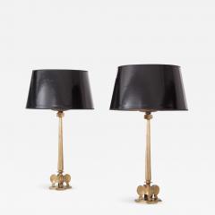 Hollywood Regency Style Candelabra Table Lamps In Brass 1970s - 846496