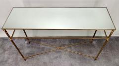 Hollywood Regency Style Console with Mirror Top Antiqued Gold Iron Frame - 3374759