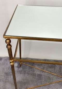 Hollywood Regency Style Console with Mirror Top Antiqued Gold Iron Frame - 3374763