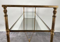 Hollywood Regency Style Console with Mirror Top Antiqued Gold Iron Frame - 3374764