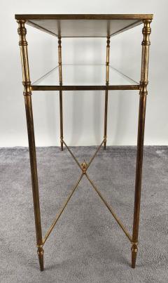 Hollywood Regency Style Console with Mirror Top Antiqued Gold Iron Frame - 3374767