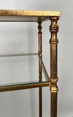 Hollywood Regency Style Console with Mirror Top Antiqued Gold Iron Frame - 3374769