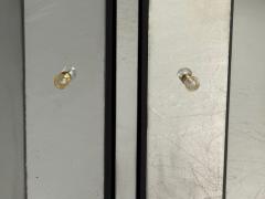 Hollywood Regency Style Distressed Glass Mirrored Demilune Cabinet - 4427449