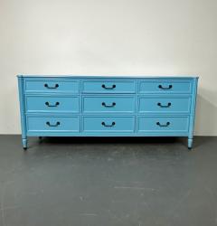 Hollywood Regency Style Dresser Sideboard Cerulean Blue Lacquer Baker - 2968732