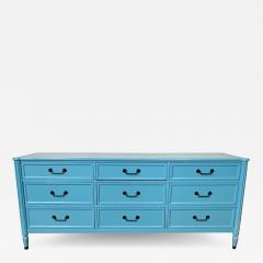 Hollywood Regency Style Dresser Sideboard Cerulean Blue Lacquer Baker - 2970884