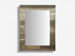 Hollywood Regency Style Etched Glass Gilt Greek Key Wall Mirrors USA 21st c - 4175674