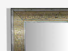 Hollywood Regency Style Etched Glass Gilt Greek Key Wall Mirrors USA 21st c - 4175675
