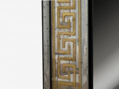Hollywood Regency Style Etched Glass Gilt Greek Key Wall Mirrors USA 21st c - 4175676