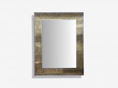 Hollywood Regency Style Etched Glass Gilt Greek Key Wall Mirrors USA 21st c - 4175678
