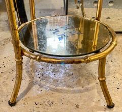 Hollywood Regency Style Faux Bamboo glomis Glass Three Tier tager Stand - 3002799