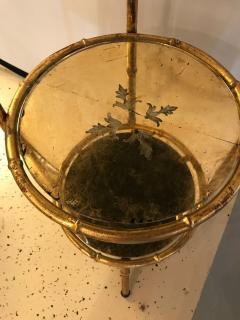 Hollywood Regency Style Faux Bamboo glomis Glass Three Tier tager Stand - 3002802