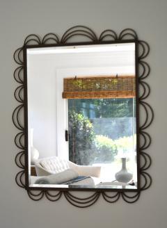 Hollywood Regency Style Gilt Metal Wall Mirror - 3175220