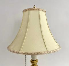 Hollywood Regency Style Lenox White Porcelain Brass Table Lamp a Pair - 3094700