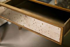 Hollywood Regency Style Mirror Console Table With Gold Gilt Frame Single Drawer - 2943224