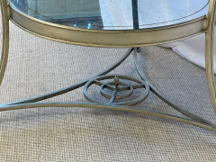 Hollywood Regency Style Mirrored Gueridon Center Table Silver Gilt Lion Heads - 2489036